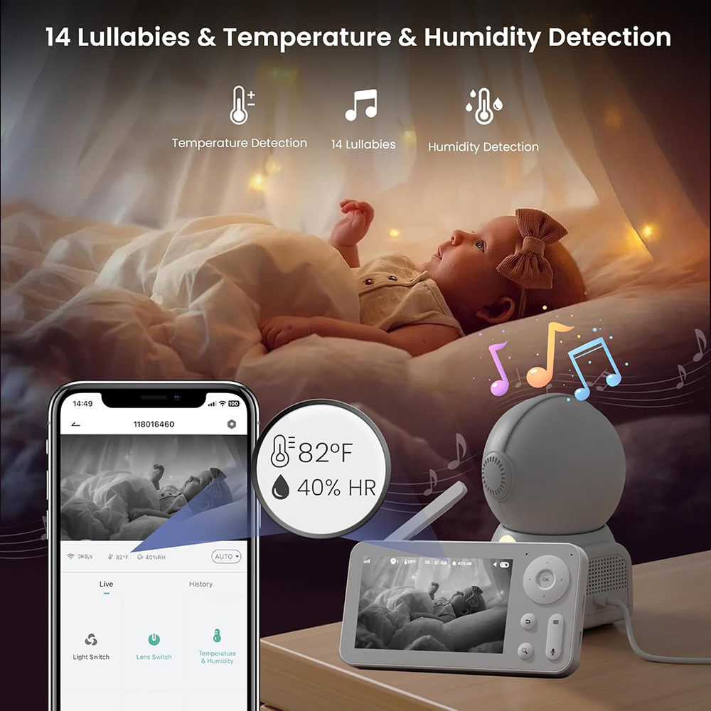 Monitor bayi 2K, dengan 2 kame - Home Cinema Wireless ulasan dan harga